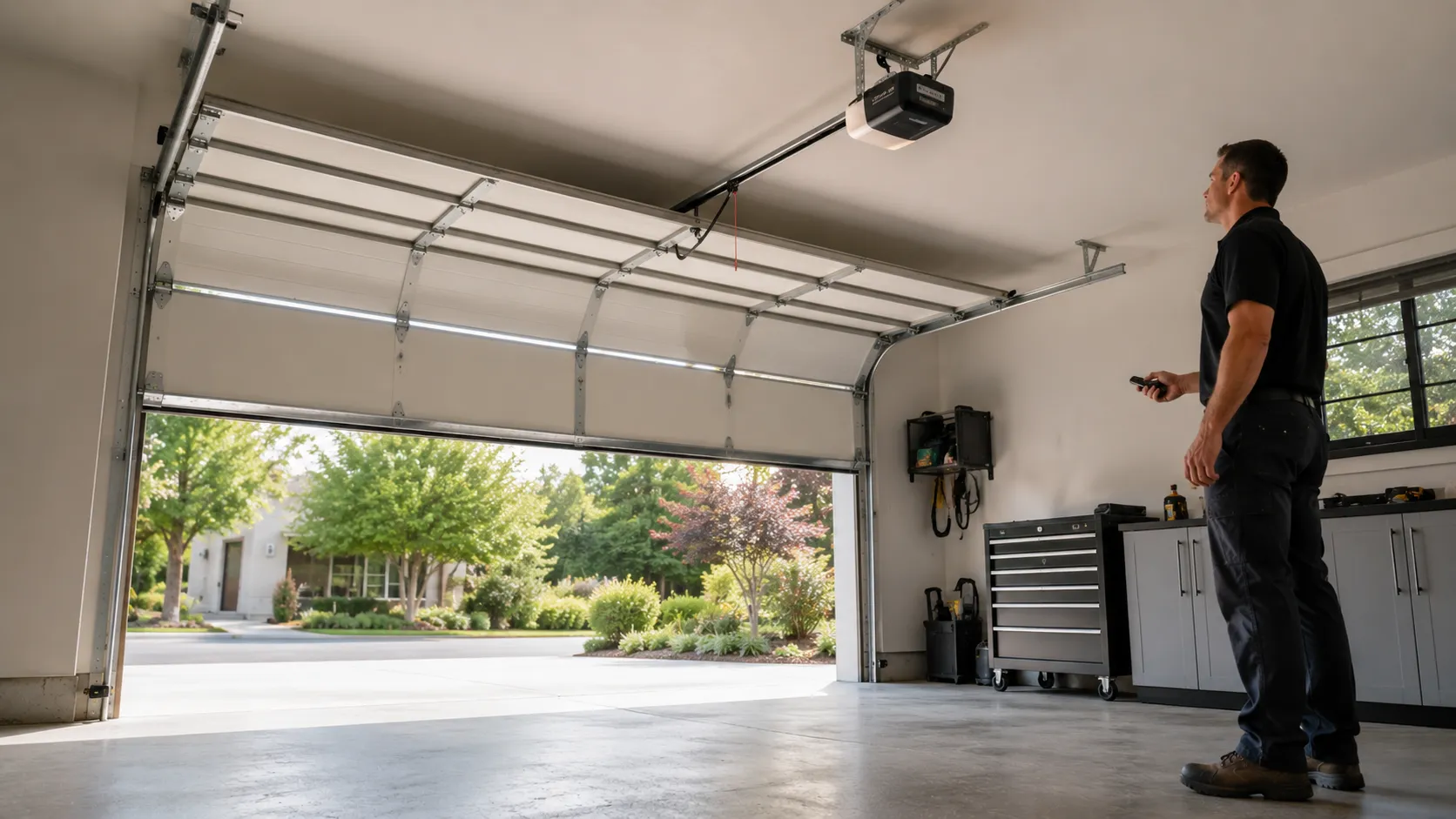 Roll-up steel garage door